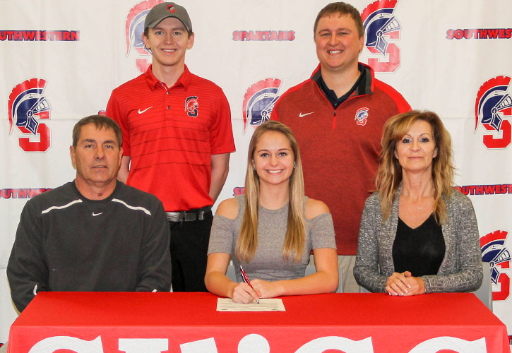 Pictured (from left to right) - Sitting: Rick Carter, Ashton&rsquo;s father; Ashton Carter; and Michelle Mostek, Ashton&rsquo;s mother.  Standing: Ryan Palser, SWCC assistant golf coach, and Doug North, SWCC head golf coach.