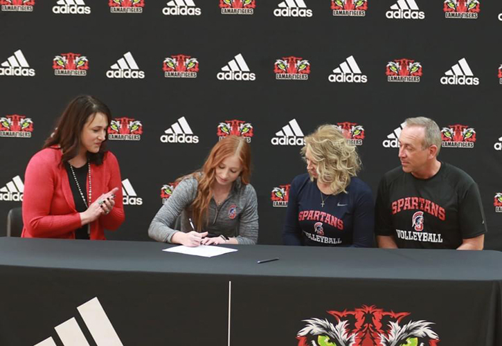 Parker Evans signs her National Letter of Intent to play volleyball for Southwestern Community College.